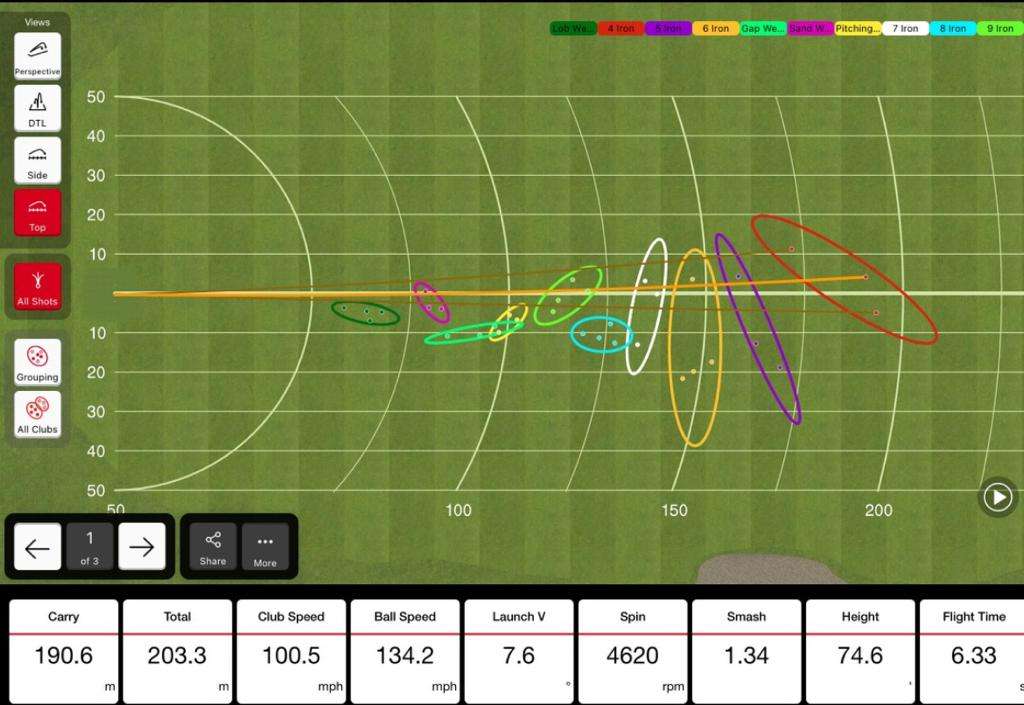 Practice fine tuning your craft on an open range comparing 20+ data parameters including face path, club path, & face impact location.