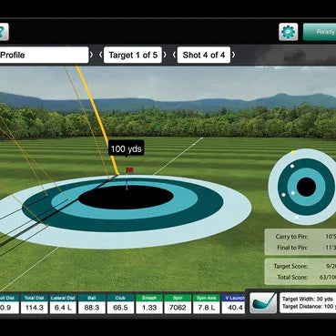 Practice fine tuning your craft on an open range comparing 20+ data parameters including face path, club path, & face impact location.